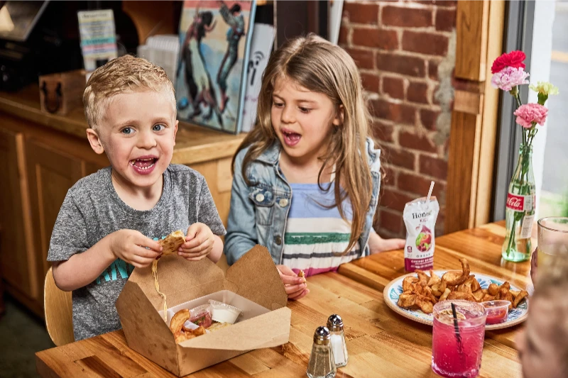 Kids eating at The Taco Project Pleasantville